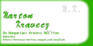 marton kravecz business card